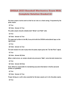 OHSAA 2023/2024 Baseball Mechanics Exam With  Complete Solution Graded A+