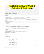 Ma302 Grantham Week 1 Calculus I TEST HELP 2024