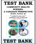 TEST BANK COMMUNITY HEALTH  NURSING: A CANADIAN PERSPECTIVE 5th Edition, By Stamler, Yiu 