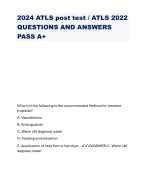 2024 ATLS post test / ATLS 2022 QUESTIONS AND ANSWERS PASS A+
