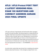 ATLS / ATLS Pretest POST TEST 4 LATEST VERSIONS REAL EXAM 160 QUESTIONS AND CORRECT ANSWERS AGRADE 2024 FINAL UPDATE