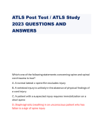 ATLS Post Test / ATLS Study 2023 QUESTIONS AND ANSWERS