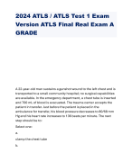 2024 ATLS / ATLS Test 1 Exam Version ATLS Final Real Exam A GRADE