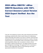 2024 uWise OBGYN / uWise OBGYN Questions with 100% Correct Answers Latest Version 2024 Expert Verified Ace the Test
