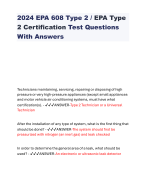 2024 EPA 608 Type 2 / EPA Type 2 Certification Test Questions With Answers