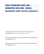 2024 UPDATED EPA 608 / UPDATED EPA 608 (2024) questions with correct answers