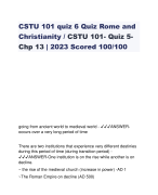 CSTU 101 quiz 6 Quiz Rome and Christianity / CSTU 101- Quiz 5-Chp 13 | 2023 Scored 100/100