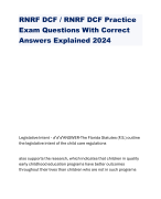RNRF DCF / RNRF DCF Practice Exam Questions With Correct Answers Explained 2024