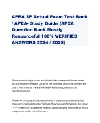 APEA 3P Actual Exam Test Bank / APEA- Study Guide [APEA Question Bank Mostly Resourceful 100% VERIFIED ANSWERS 2024 / 2025]