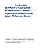 Study guide SEJPME Pre-Test SEJPME / SEJPME Module 3 Pretest II Questions & Answers (2019) Latest All Answers Correct