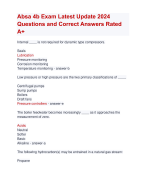 Absa 4b Exam Latest Update 2024  Questions and Correct Answers Rated  A+ | Verified Absa 4b Actual Exam Update 2024 Quiz with Accurate Solutions Aranking Allpass Agraded 