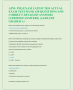 APM- PFQ EXAM LATEST 2023-2024 ACTUAL EXAM  TEST BANK 300 QUESTIONS AND CORRECT  DETAILED ANSWERS (VERIFIED ANSWERS) 80%  PASS RATE