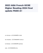 2023 AQA French GCSE Higher Reading 2024 final update PASS A+
