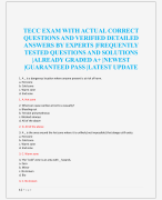 TECC EXAM WITH ACTUAL CORRECT  QUESTIONS AND VERIFIED DETAILED  ANSWERS BY EXPERTS |FREQUENTLY  TESTED QUESTIONS AND SOLUTIONS  |ALREADY GRADED A+ |NEWEST  |GUARANTEED PASS |LATEST UPDATE