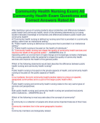 Community Health Nursing Exam| Ati  Community Health Exam Questions and  Correct Answers Rated A+