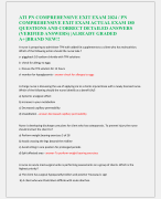 ATI PN COMPREHENSIVE EXIT TEST BANK / PN EXIT  EXAM COMPREHENSIVE EXAM TEST BANK 2023  ACTUAL EXAM 200 QUESTIONS AND CORRECT  DETAILED ANSWERS (VERIFIED ANSWERS)  |ALREADY GRADED A