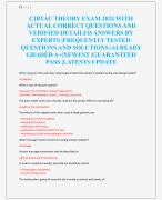 CIBTAC THEORY EXAM 2024 WITH  ACTUAL CORRECT QUESTIONS AND  VERIFIED DETAILED ANSWERS BY  EXPERTS |FREQUENTLY TESTED  QUESTIONS AND SOLUTIONS |ALREADY  GRADED A+|NEWEST |GUARANTEED  PASS |LATESTS UPDATE