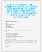 QME EXAMS 2024 WITH ACTUAL  CORRECT QUESTIONS AND VERIFIED  DETAILED ANSWERS BY EXPERTS  |FREQUENTLY TESTED QUESTIONS  AND SOLUTIONS |ALREADY GRADED  A+|NEWEST |GUARANTEED PASS  |LATEST UPDATE