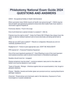 Phlebotomy National Exam Guide 2024  QUESTIONS AND ANSWERS