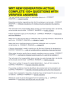 WRT NEW GENERATION ACTUAL COMPLETE 150+ QUESTIONS WITH VERIFIED ANSWERS