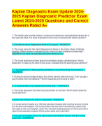 Kaplan Diagnostic Exam Update 2024- 2025 Kaplan Diagnostic Predictor Exam Latest 2024-2025 Questions and Correct  Answers Rated A+ | Verified Kaplan  Diagnostic Predictor Exam 2024 Quiz with Accurate Solutions Aranking Allpass  Agraded