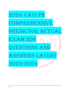 2024 VATI PN  Comprehensive  Predictor ACTUAL  EXAM 206  QUESTIONS AND  ANSWERS LATEST  2023-2024