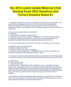 Nur 2513 Latest Update Maternal Child Nursing Exam 2023 Questions and  Correct Answers Rated A+