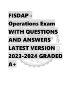 FISDAP - Operations Exam WITH QUESTIONS  AND ANSWERS  LATEST VERSION  2023-2024 GRADED  A+