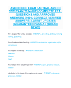 AMEDD CCC EXAM / ACTUAL AMEDD  CCC EXAM 2024-2025 COMPLETE REAL  QUESTIONS AND APPROVED  ANSWERS (100% CORRECT VERIFIED  ANSWERS) LATEST UPDATES  |GUARANTEED PASS A+ (BRAND  NEW!!)