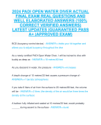 2024 PADI OPEN WATER DIVER ACTUAL  FINAL EXAM REAL QUESTIONS AND  WELL ELABORATED ANSWERS (100%  CORRECT VERIFIED ANSWERS)  LATEST UPDATES |GUARANTEED PASS  A+ (APPROVED EXAM)