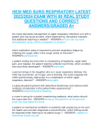 HESI MED SURG RESPIRATORY LATEST  2023/2024 EXAM WITH 80 REAL STUDY  QUESTIONS AND CORRECT  ANSWERS/GRADED A+