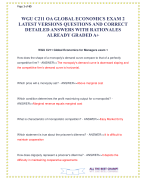 WGU C211 OA GLOBAL ECONOMICS EXAM 2 LATEST VERSIONS QUESTIONS AND CORRECT DETAILED ANSWERS WITH RATIONALES ALREADY GRADED A+