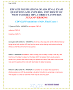 EDF 6225 FOUNDATIONS OF ABA FINAL EXAM QUESTIONS AND ANSWERS- UNIVERSITY OF WEST FLORIDA 100% CORRECT ANSWERS