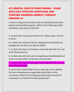 ATI RN COMPREHENSIVE TEST BANK 2020  ACTUAL EXAM LATEST QUESTIONS &  ANSWERS 2023 -2024 VERFIED ANSWERS   ALREADY GRADED A+