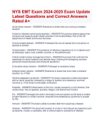NYS EMT Exam 2024-2025 Exam Update  Latest Questions and Correct Answers  Rated A+ | Verified NYS EMT Exam2024 Quiz withAccurate Solutions ARanking Allpass Agraded