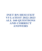 INET RN HESI EXIT V5 LATEST 2022-2023  ALL 160 QUESTIONS  AND CORRECT  ANSWERS