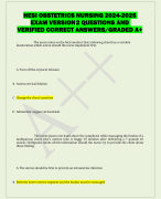 HESI OBSTETRICS NURSING 2024-2025  EXAM VERSION 2 QUESTIONS AND  VERIFIED CORRECT ANSWERS/GRADED A+