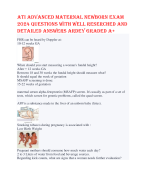 ATI ADVANCED MATERNAL NEWBORN EXAM 2024 QUESTIONS WITH WELL RESERCHED AND DETAILED ANSWERS ARDEY GRA
