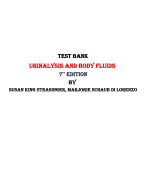 Urinalysis and Body Fluids 7th Edition Test Bank By Susan King Strasinger, Marjorie Schaub Di Lorenzo |Chapter 1 – 17, 2024-2025|