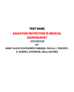  Radiation Protection in Medical Radiography 9th Edition Test Bank By Mary Alice Statkiewicz Sherer, Paula J. Visconti, E. Russell Ritenour, Kelli Haynes  |All Chapters, 2024-2025|