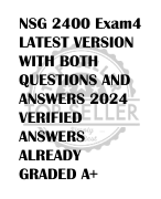 NSG 2400 Exam4 LATEST VERSION  WITH BOTH  QUESTIONS AND  ANSWERS 2024 VERIFIED  ANSWERS  ALREADY  GRADED A+