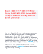 Exam - NSG6001 // NSG6001 Final  Study GuidE NSG 6001 (Latest 2023 /  2024) : Advanced Nursing Practice I - South University