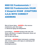 NSG122 Fundamentals // NSG122 Fundamentals EXAM  2 blueprint EXAM (CHAPTERS  4,5,6) WITH CORRECT  ANSWERS