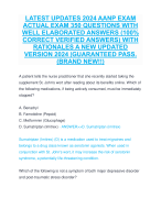 LATEST UPDATES 2024 AANP EXAM  ACTUAL EXAM 350 QUESTIONS WITH  WELL ELABORATED ANSWERS (100%  CORRECT VERIFIED ANSWERS) WITH  RATIONALES A NEW UPDATED  VERSION 2024 |GUARANTEED PASS.  (BRAND NEW!!)