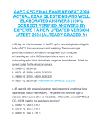 AAPC CPC FINAL EXAM NEWEST 2024  ACTUAL EXAM QUESTIONS AND WELL  ELABORATED ANSWERS (100%  CORRECT VERIFIED ANSWERS BY  EXPERTS ) A NEW UPDATED VERSION  LATEST 2024 |ALREADY GRADED A+