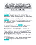 ATI NURSING CARE OF CHILDREN PROCTORED EXAM QUESTIONS AND CORRECT ANSWERS VERIFIED LATEST 2023-2024 GRADE A +