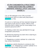 ATI RN FUNDAMENTALS PROCTORED EXAM QUESTIONS AND CORRECT ANSWERS VERIFIED LATEST 2023-2024 GRADE A +