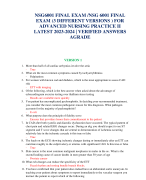 NSG6001 FINAL EXAM /NSG 6001 FINAL  EXAM (3 DIFFERENT VERSIONS ) FOR  ADVANCED NURSING PRACTICE II  LATEST 2023-2024 | VERIFIED ANSWERS  AGRADE