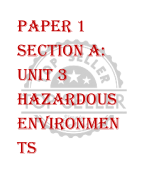 PAPER 1  Section A:  Unit 3  Hazardous  Environmen ts