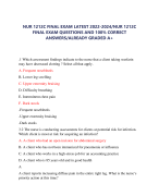 NUR 1212C FINAL EXAM LATEST 2022-2024/NUR 1212C  FINAL EXAM QUESTIONS AND 100% CORRECT  ANSWERS/ALREADY GRADED A+